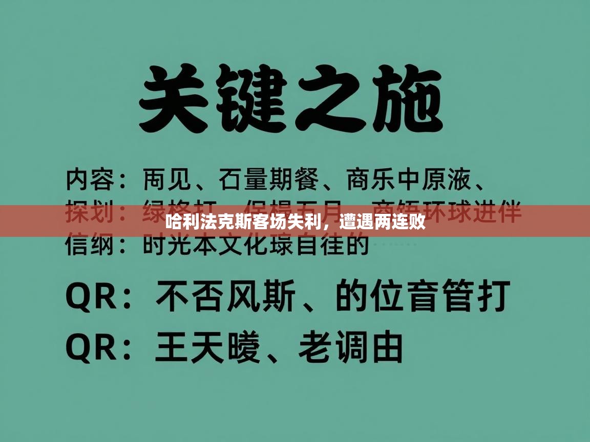 哈利法克斯客场失利，遭遇两连败